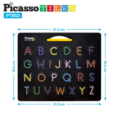 Picasso Tiles® Magnetic Alphabet Board, Uppercase Letters/Numbers