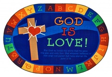 FS - 6' x 9' God is Love Learning Rug -  Factory Second