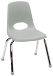 14" Stack Chair, Ball Glide, Light Gray