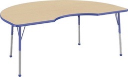 48" x 72" Kidney T-Mold Adjustable Activity Table with Standard Ball - Maple Top