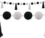Black and White Pom-Poms and Tassels Garland