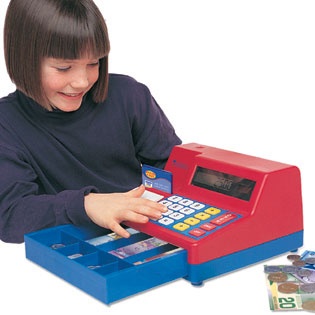 Calculator Cash Register with Canadian Money