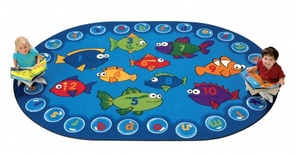 Fishing for Literacy Oval Carpet