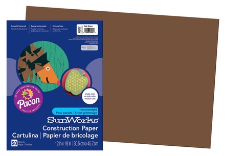 SunWorks® Construction Paper, 12" x 18", Dark Brown