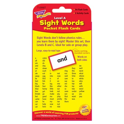 Sight Words-Level A Pocket Flash Cards