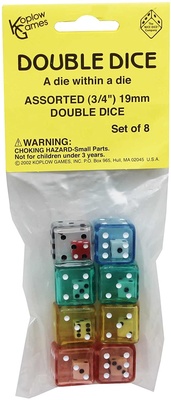 6-Sided Double Dice, Set of 8
