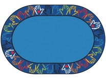 Factory Second - Hands Together Border Rug Oval 6' x 9'