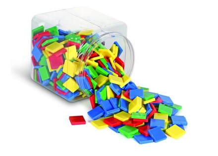Square Tiles, Primary Colors, Set of 400