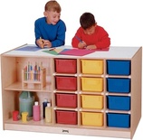 Mobile Storage Island, With colored trays