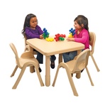 MyValue™ Square Table & 4-Chair Set, Preschool, Natural Tan