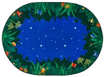Factory Second - Peaceful Tropical Night Rug 8' x 12' Oval