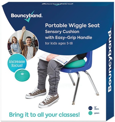 Bouncyband® Portable 33cm Wiggle Seat Sensory Cushion, Green
