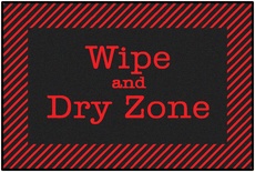 Red & Black Wipe and Dry Sanitize Here Zone Rug 3' x 4'6"