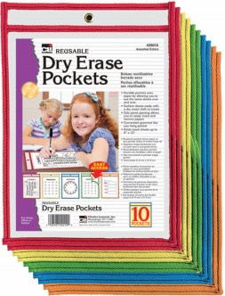 Reusable Dry Erase Pockets, Set of 10